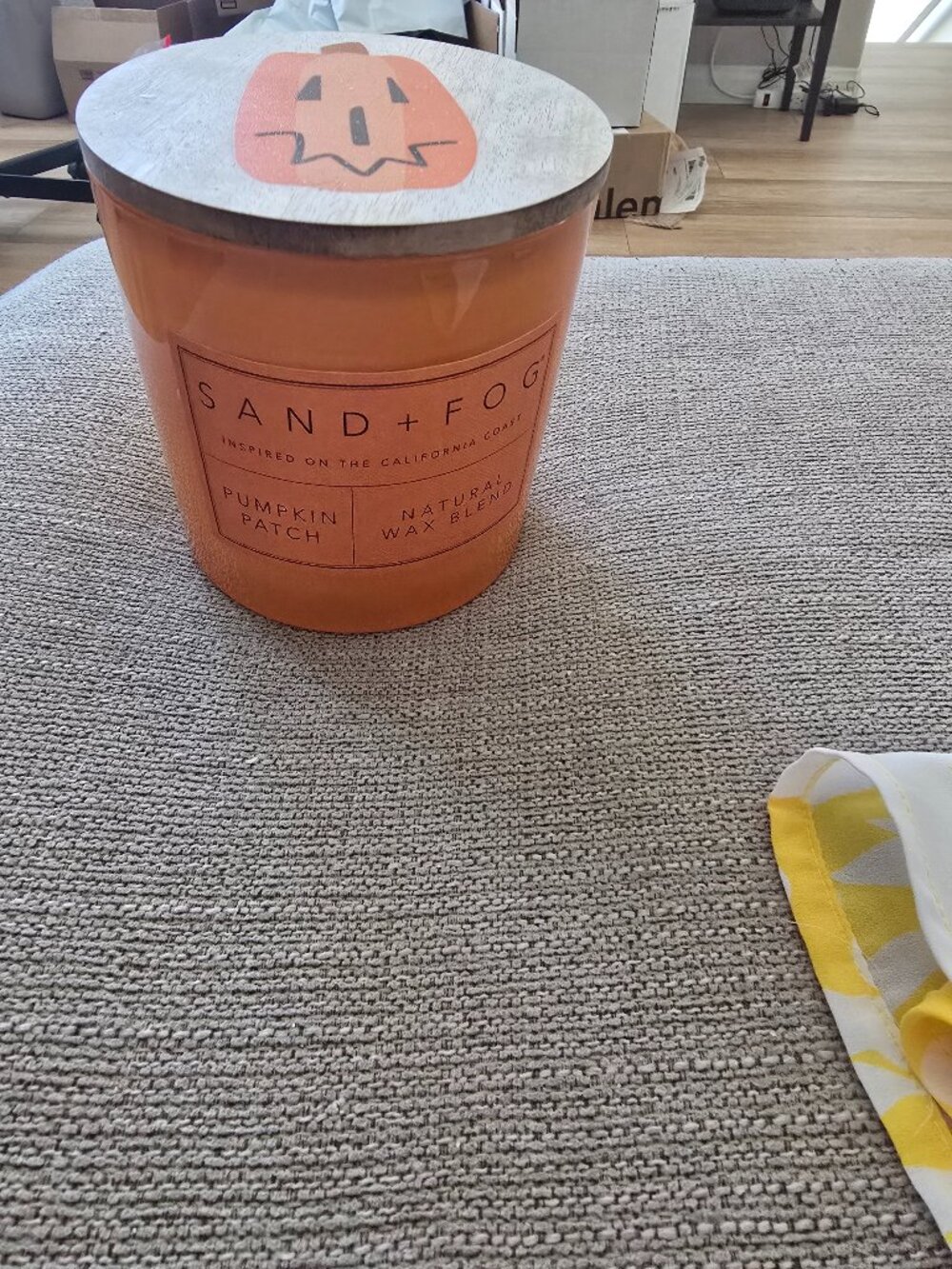 Sand and Fog Pumpkin patch Scented Candle with Wood Lid New!